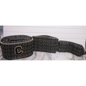Lot of 3 Makeup Cases/C Initial on Big Case and Small Clutch